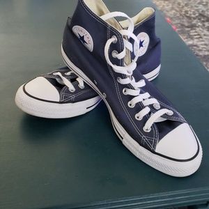 Navy hightop converse sz 10